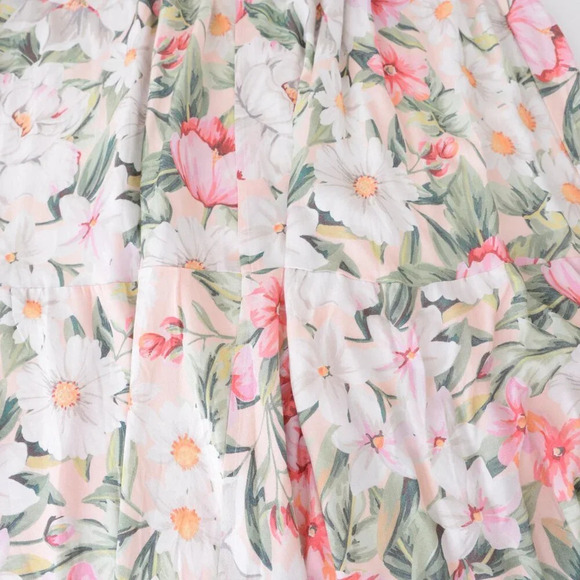 Maaji Pink And White Floral Spaghetti Strap  Flowy Maxi Dress M - Picture 8 of 13